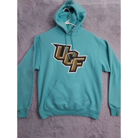 Champion Other - UCF Hoodie Mens Medium Champion Fleece Teal Spellout Logo Sweatshirt Drawstring